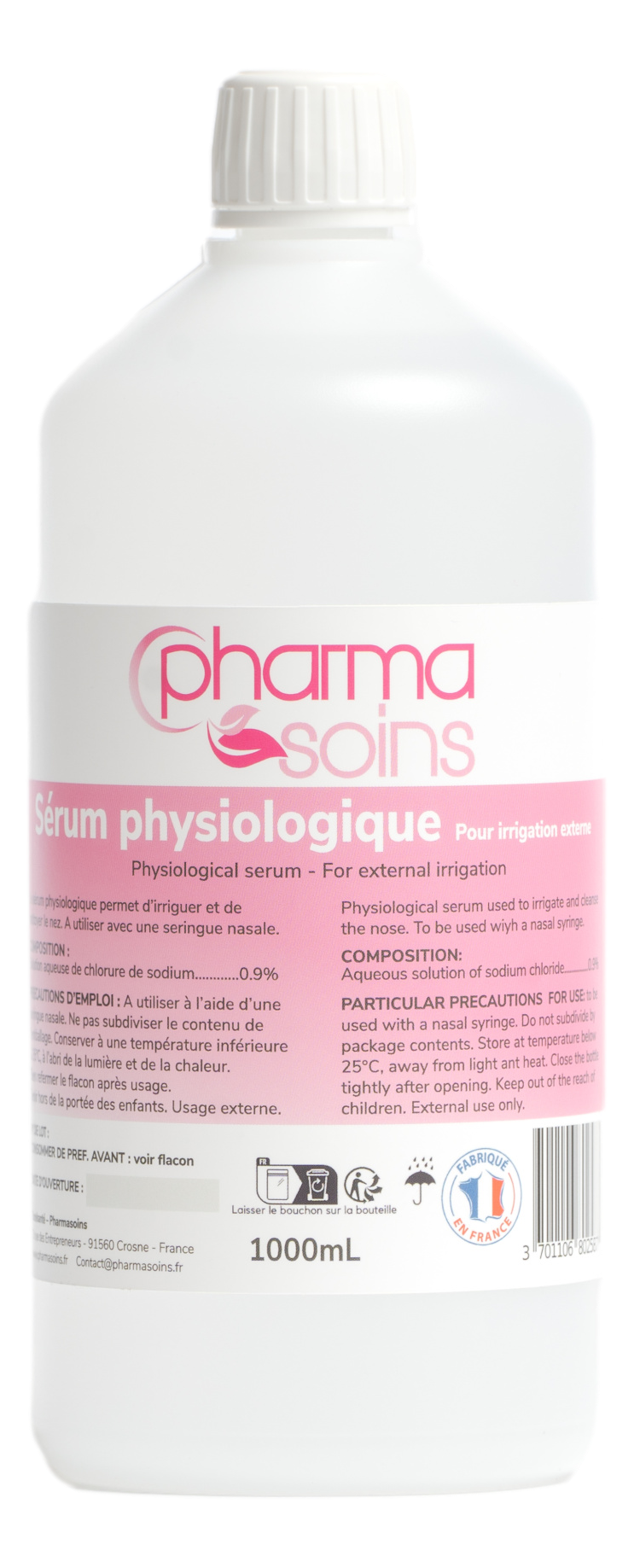 Sérum physiologique pour irrigation externe 1L